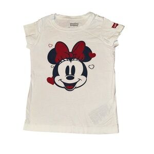 Levi's Kids White Minnie Mouse T-Shirt Size 6-7